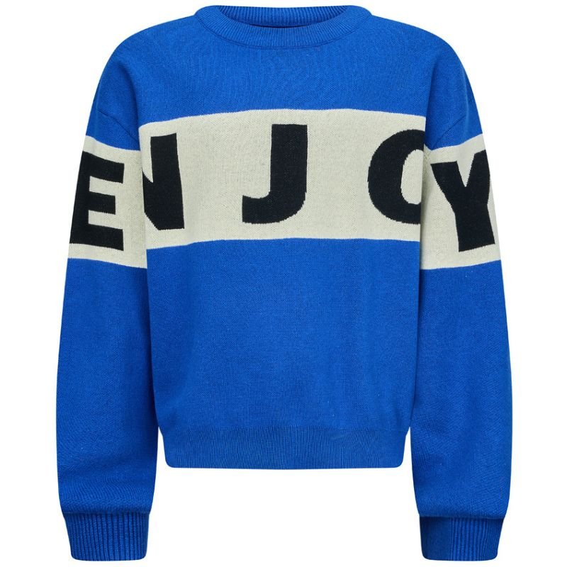 Kobaltblauwe Enjoy sweater Veline - Capuchon Fashion