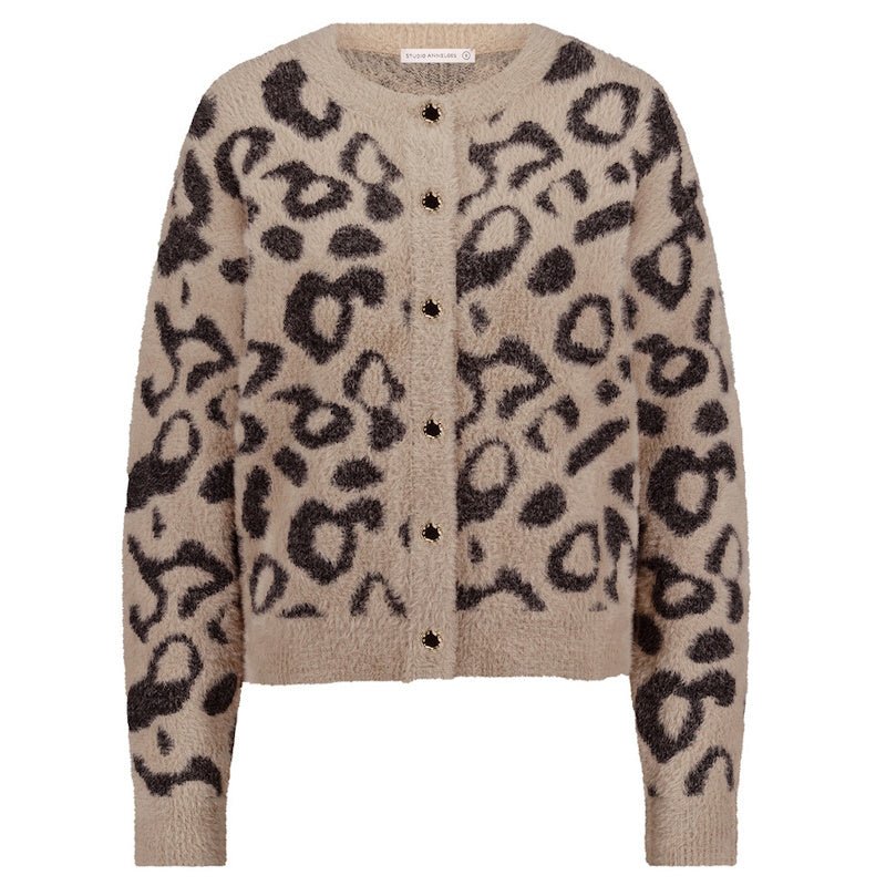 Latte vest Bibi leopard mink - Capuchon Fashion