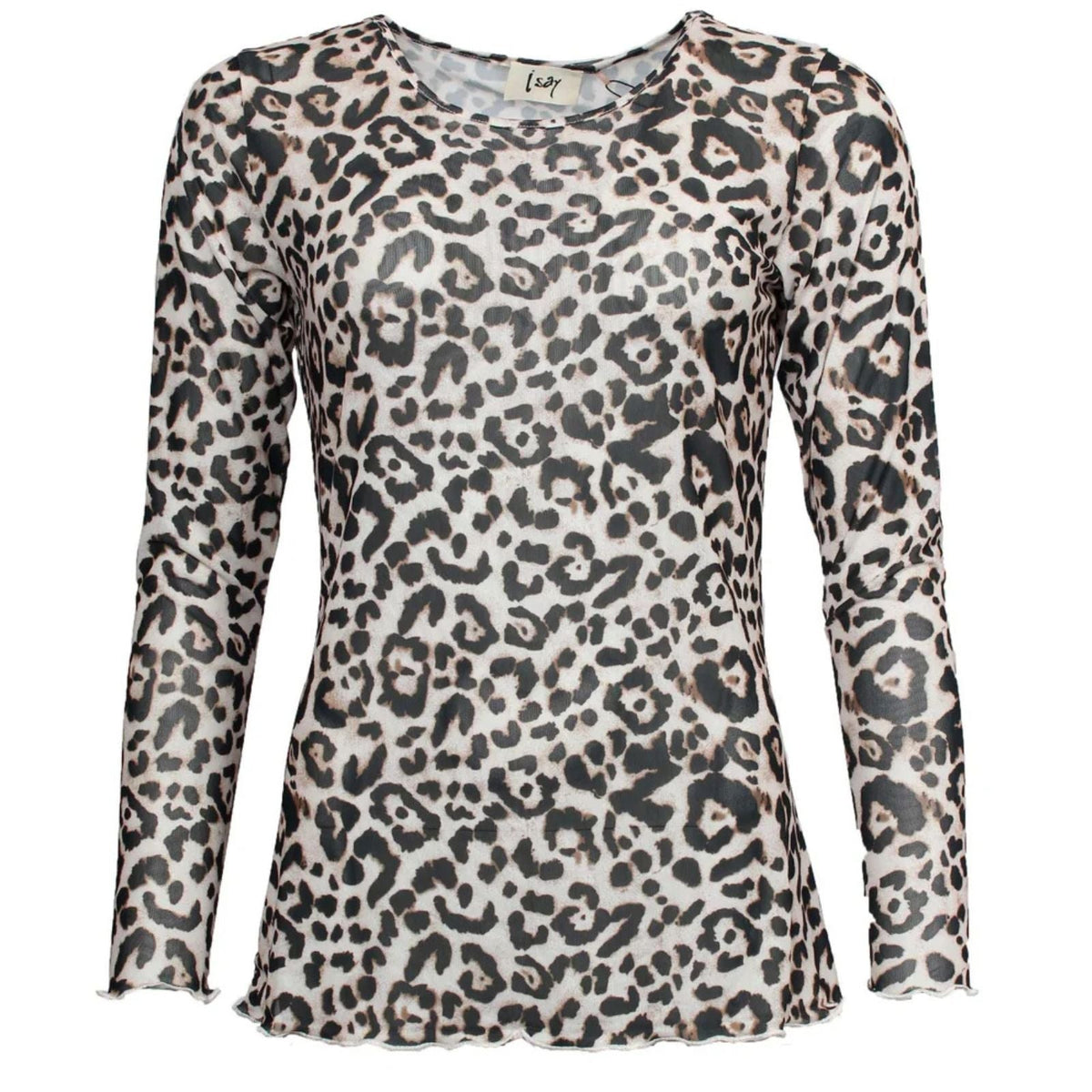 Leopard longleeve mesh top Fifi - Capuchon Fashion