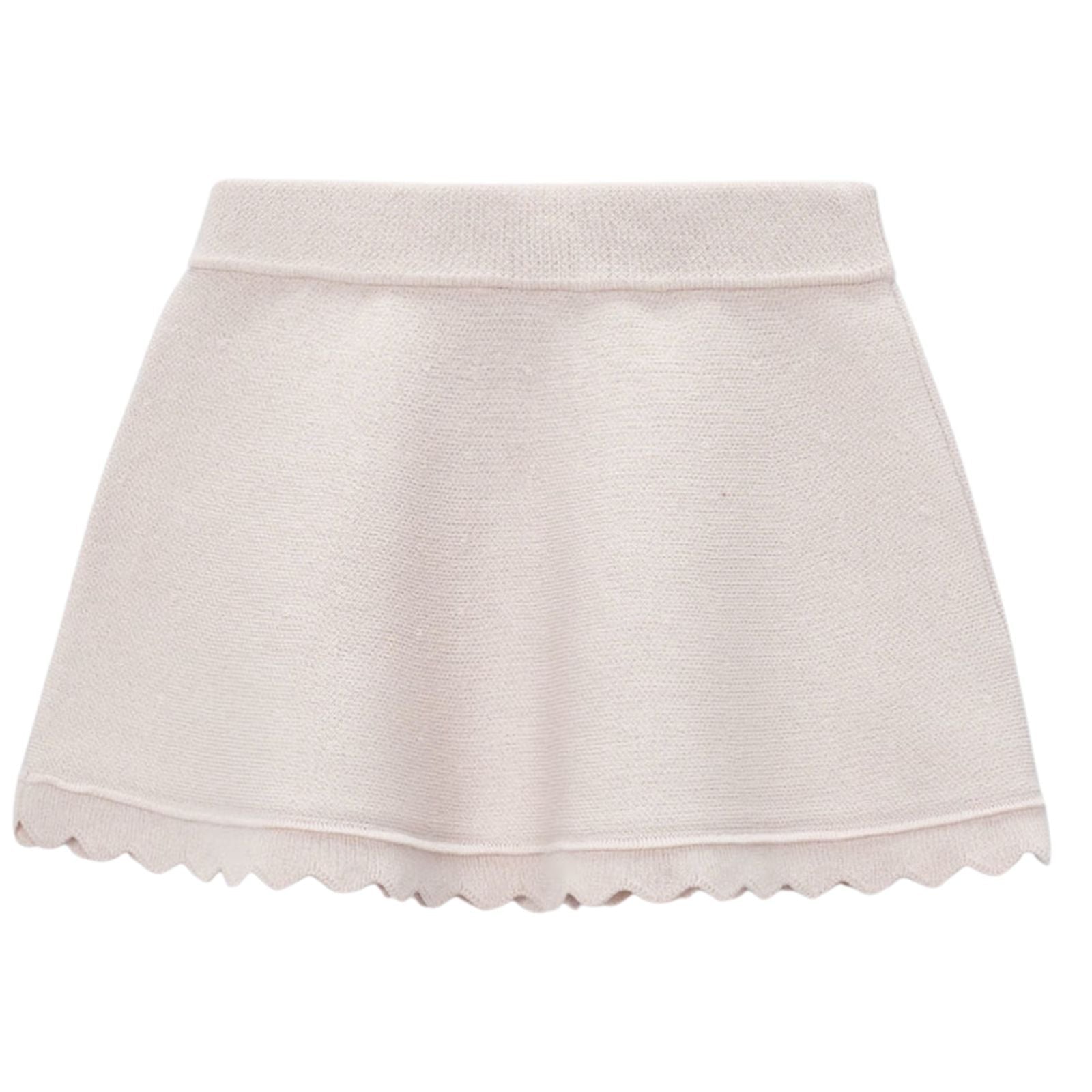 Lichtbeige luxe gebreide rok 3902 - Capuchon Fashion