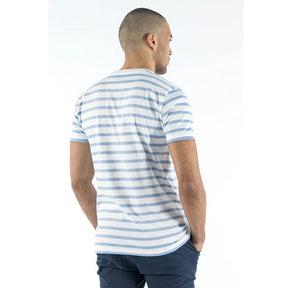 Lichtblauw striped t - shirt Tim - Capuchon Fashion