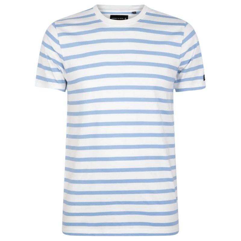 Lichtblauw striped t - shirt Tim - Capuchon Fashion