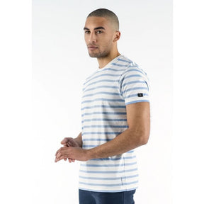 Lichtblauw striped t - shirt Tim - Capuchon Fashion