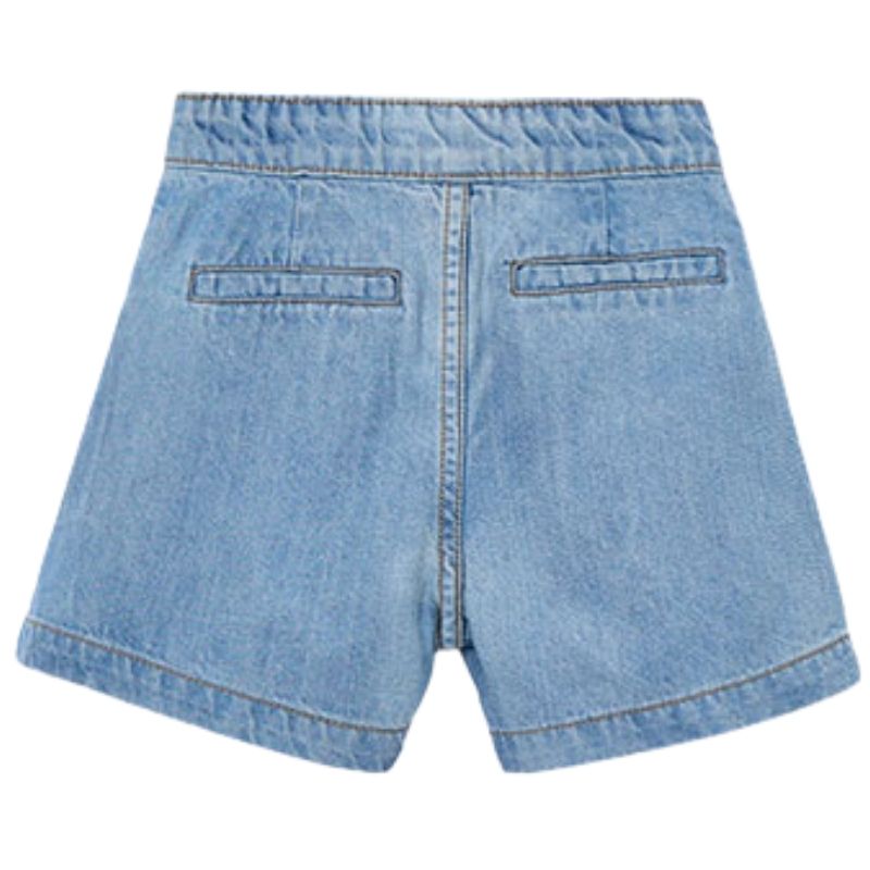 Lichtblauwe denim bermuda met knopen 3224 - Capuchon Fashion