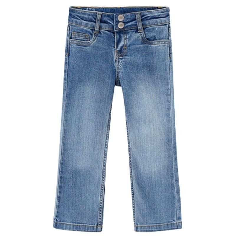 Lichtblauwe denim flair jeans 3586 - Capuchon Fashion