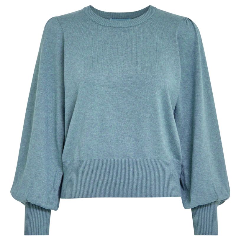 Lichtblauwe pullover Liva - Capuchon Fashion