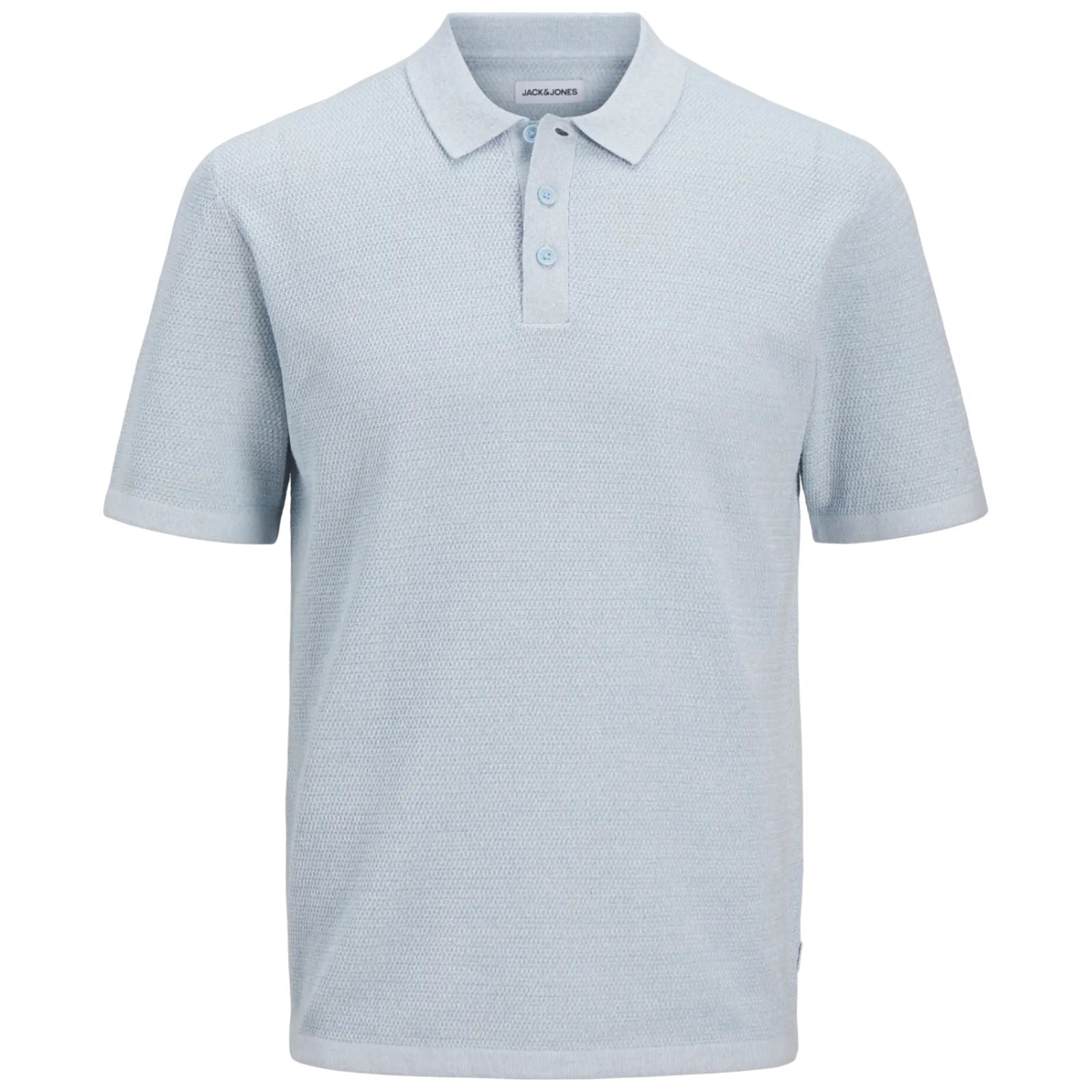Lichtblauwe regular fit knit polo George - Capuchon Fashion