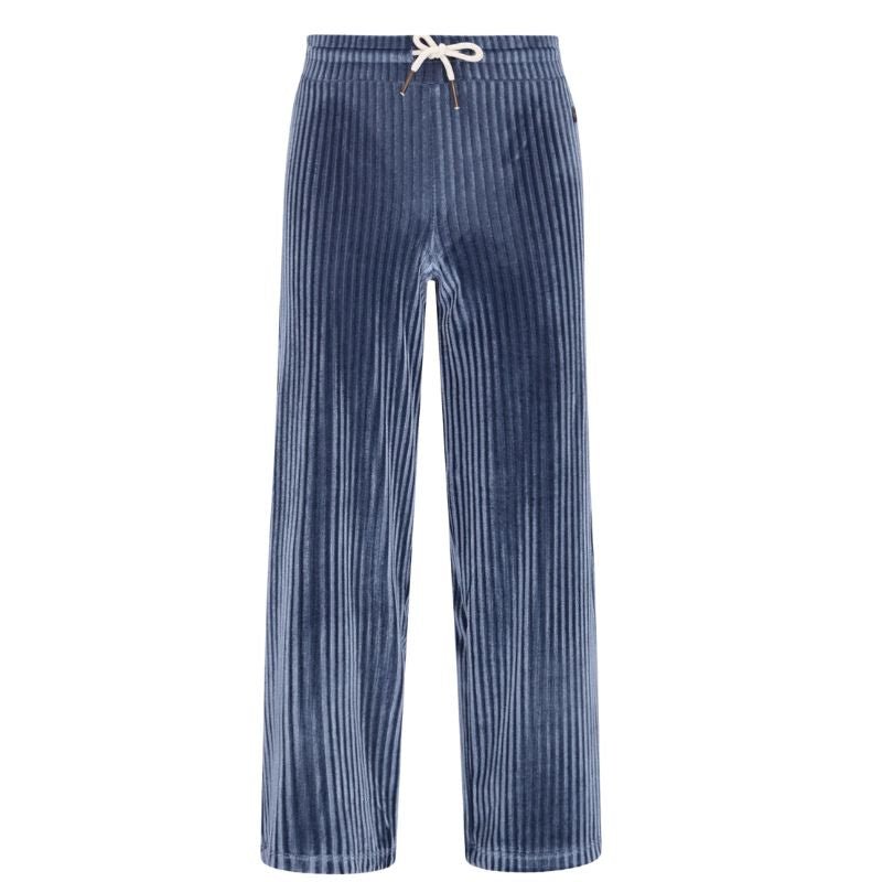 Lichtblauwe straigt leg velvet broek Fem - Capuchon Fashion