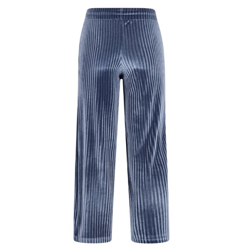 Lichtblauwe straigt leg velvet broek Fem - Capuchon Fashion