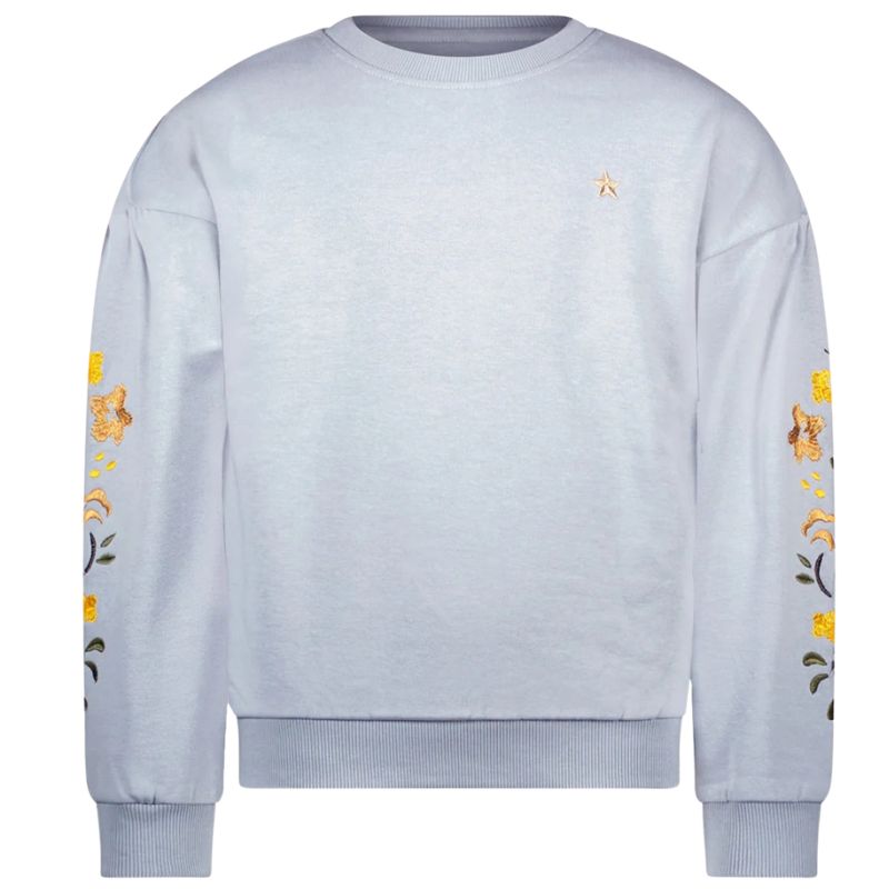 Lichtblauwe sweater met print Danee - Capuchon Fashion