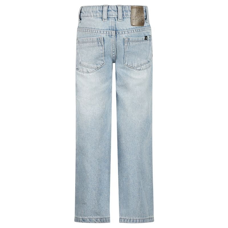 Lichtblauwe wide leg jeans O56981 - Capuchon Fashion