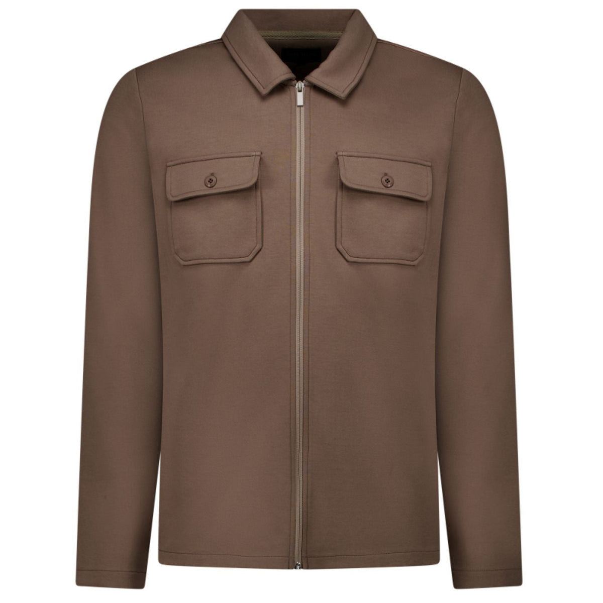 Lichtbruin katoenen zip vest Moylan - Capuchon Fashion