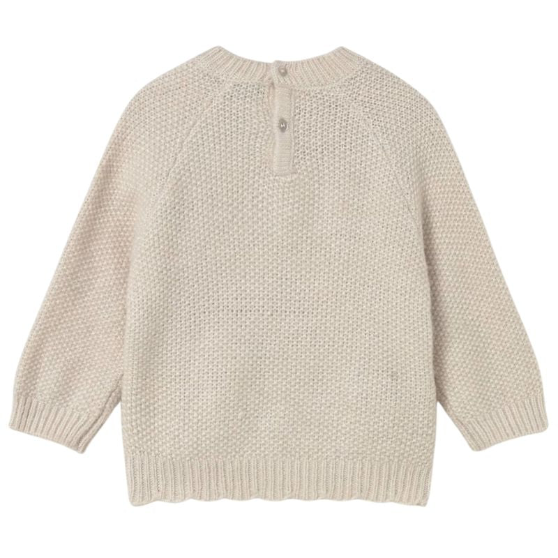 Lichtbruine flower textured jersey - Capuchon Fashion