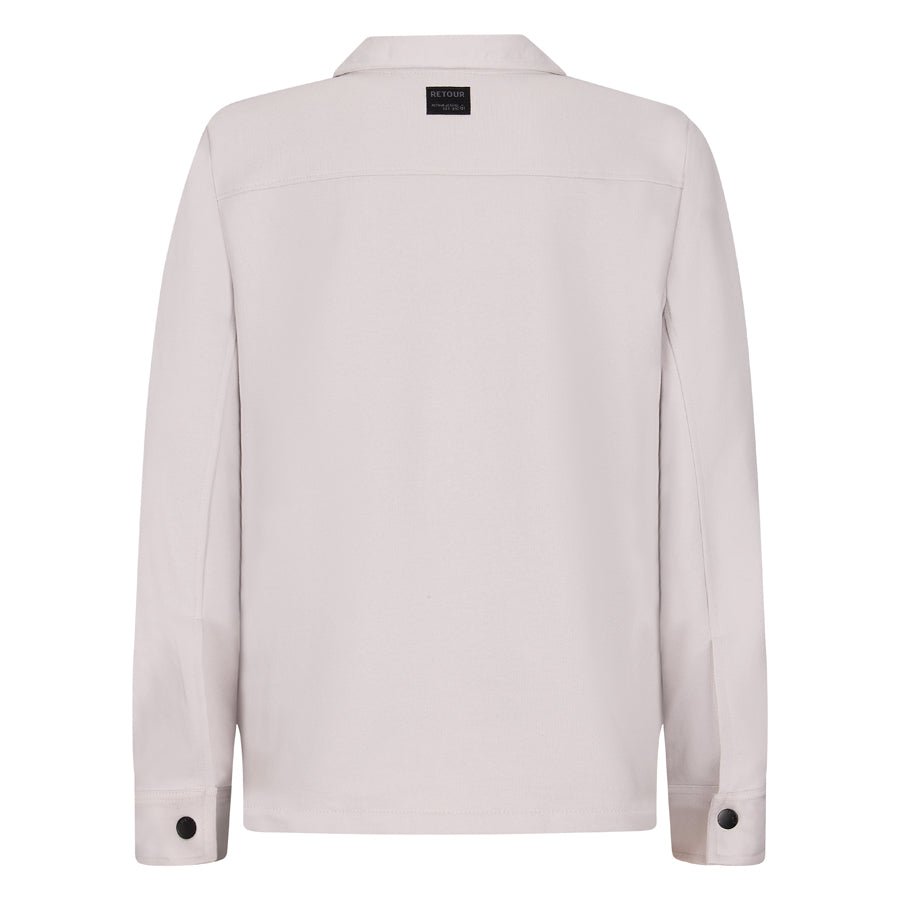 Lichtgrijs overshirt met knopen Matz - Capuchon Fashion