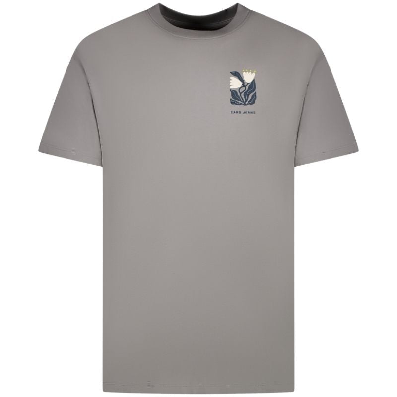 Lichtgrijs ronde hals backprint t-shirt Pluyo - Capuchon Fashion