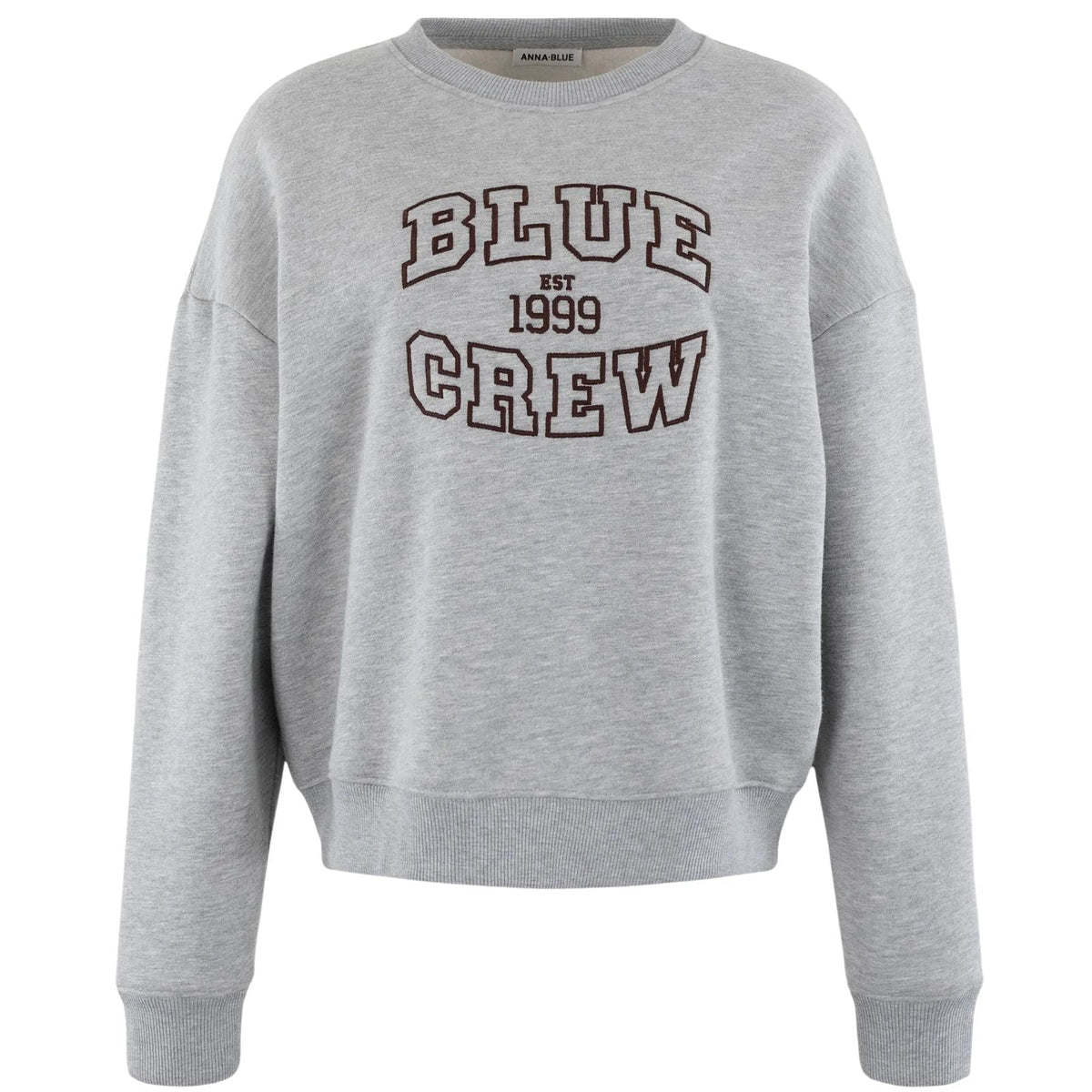 Lichtgrijze crewneck sweater Blue Crew - Capuchon Fashion