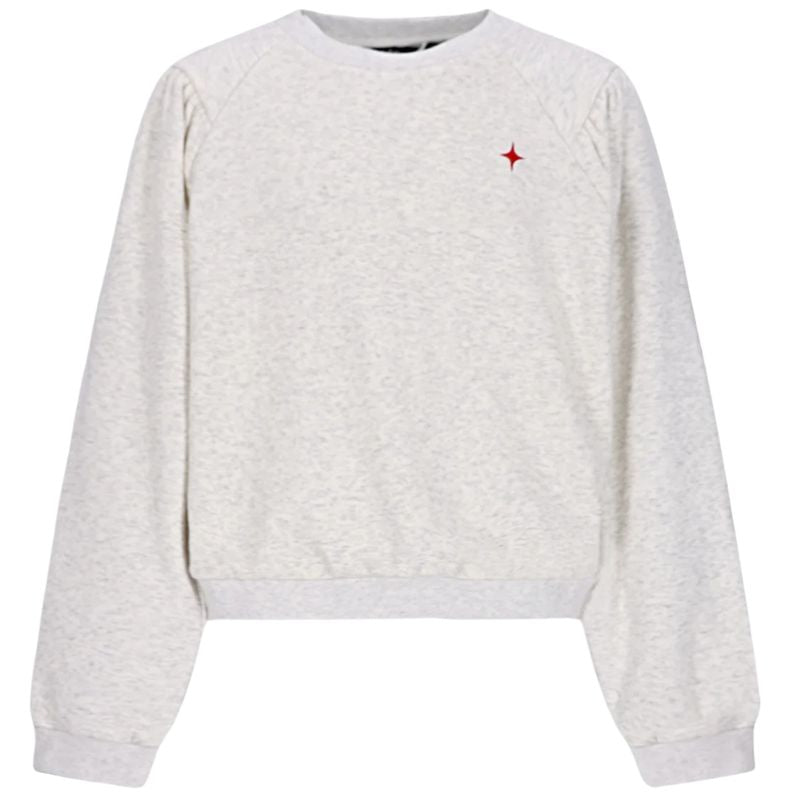Lichtgrijze furry sweater Kaila - Capuchon Fashion