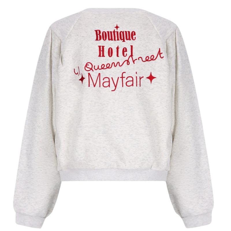 Lichtgrijze furry sweater Kaila - Capuchon Fashion