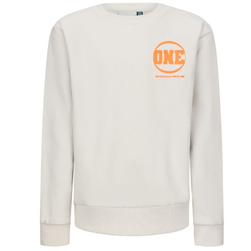 Lichtgrijze sweater backprint Joshua - Capuchon Fashion