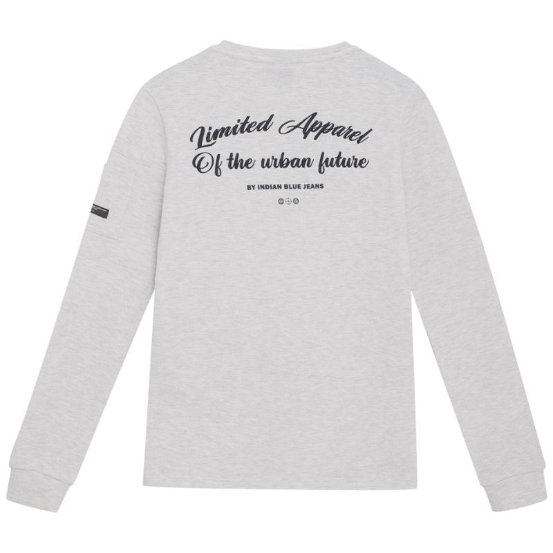 Lichtgrijze t-shirt longsleeve Pkt - Capuchon Fashion