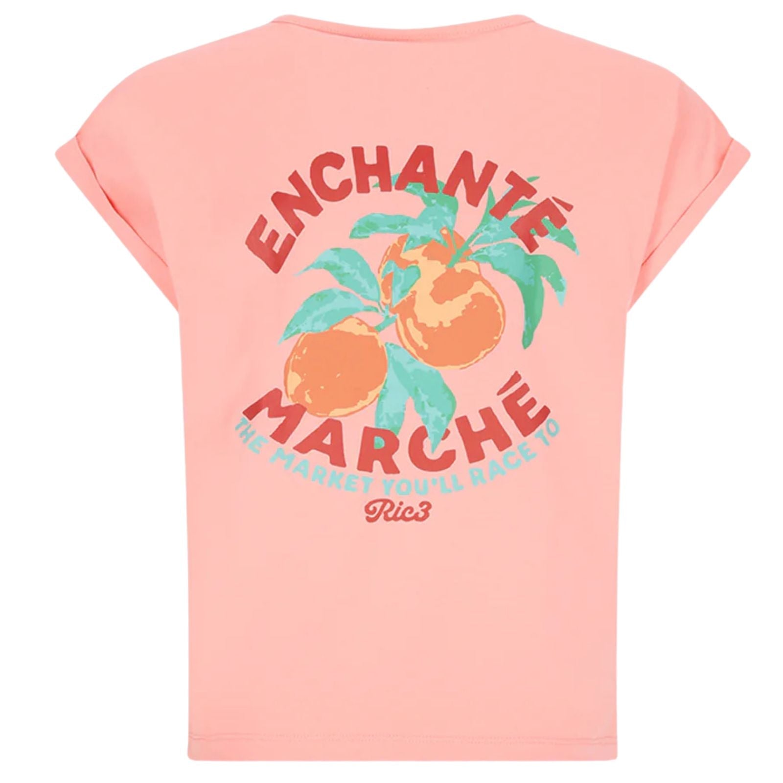 Lichtoranje backprint t-shirt Kasis - Capuchon Fashion