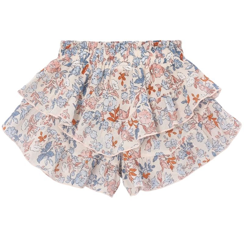 Lichtoranje geprinte patterned skort 3909 - Capuchon Fashion