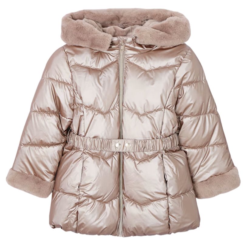 Lichtroze glossy puffer jacket - Capuchon Fashion