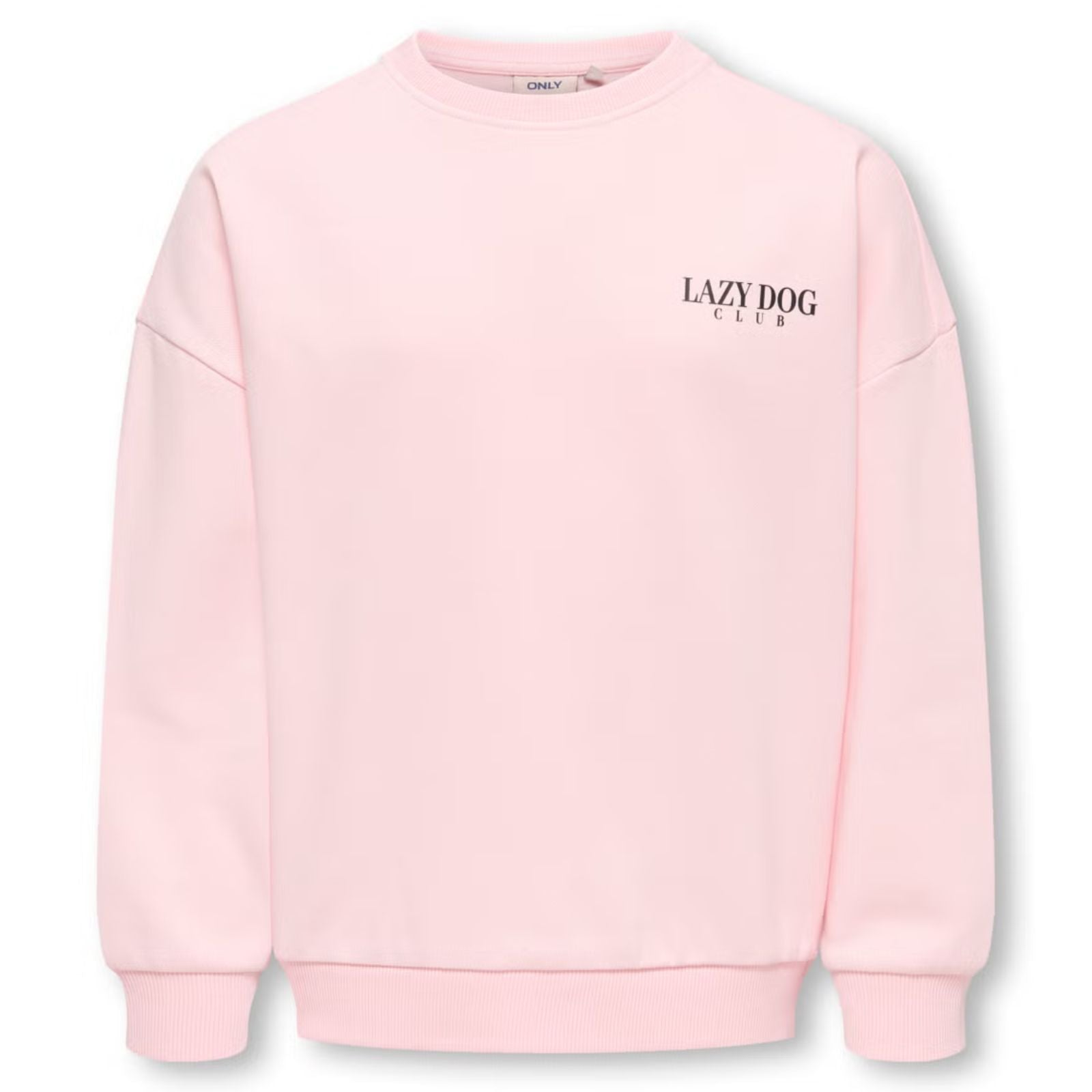 Lichtroze Lazy Dog geprinte o-neck sweater Bila - Capuchon Fashion