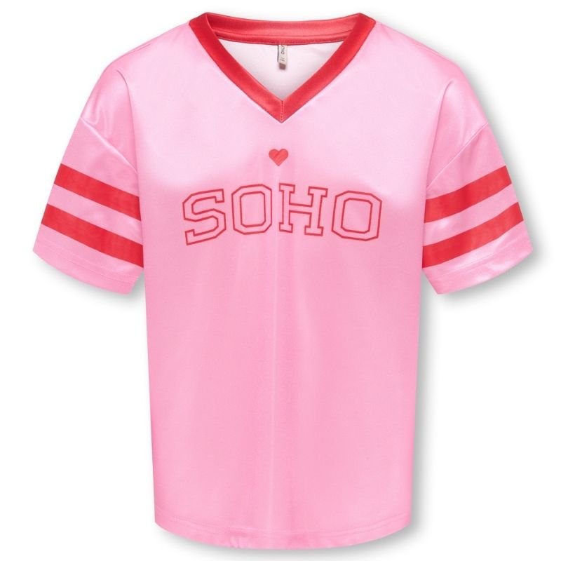 Lichtroze met rode sporty top Lulu - Capuchon Fashion