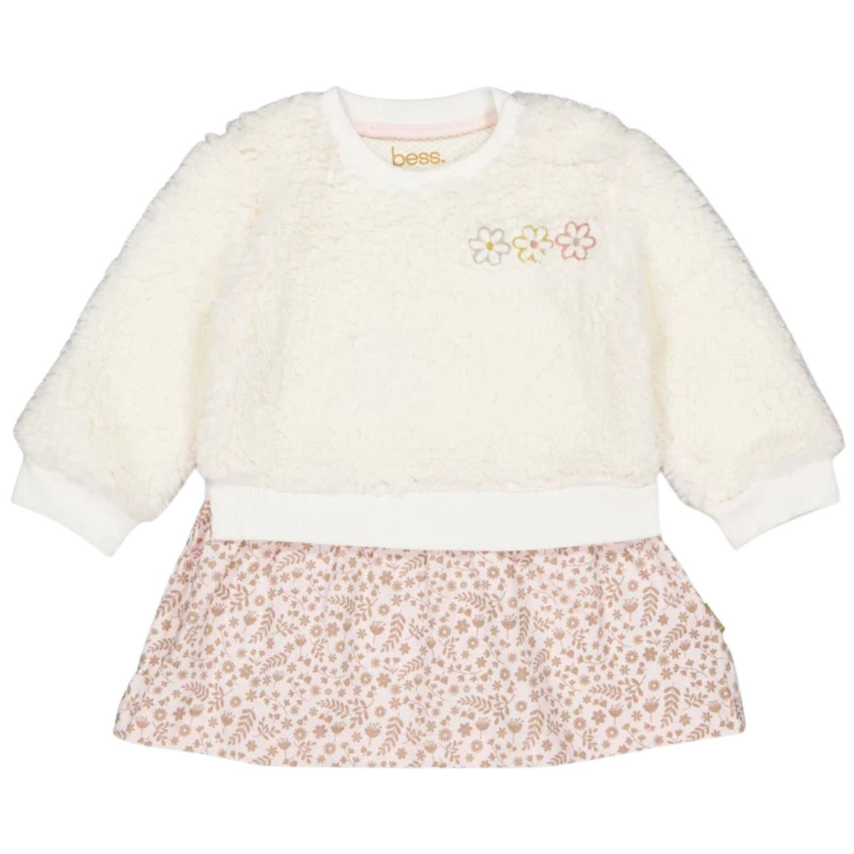 Lichtroze met teddy jurkje Abigail - Capuchon Fashion