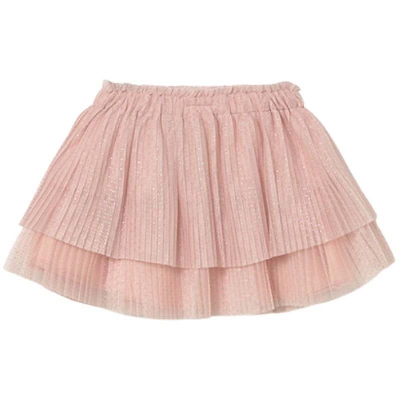 Lichtroze pleated tulle rok 1902 - Capuchon Fashion