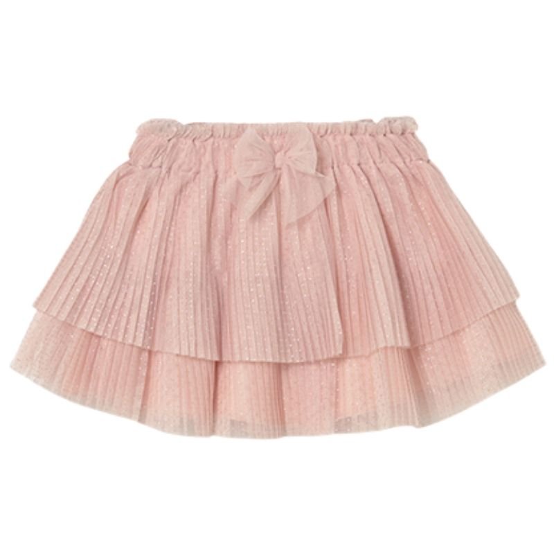 Lichtroze pleated tulle rok 1902 - Capuchon Fashion