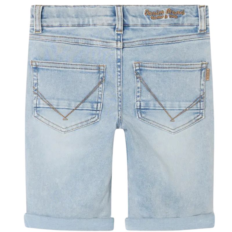 Light Blue Bleached Denim korte broek Theo Clas - Capuchon Fashion
