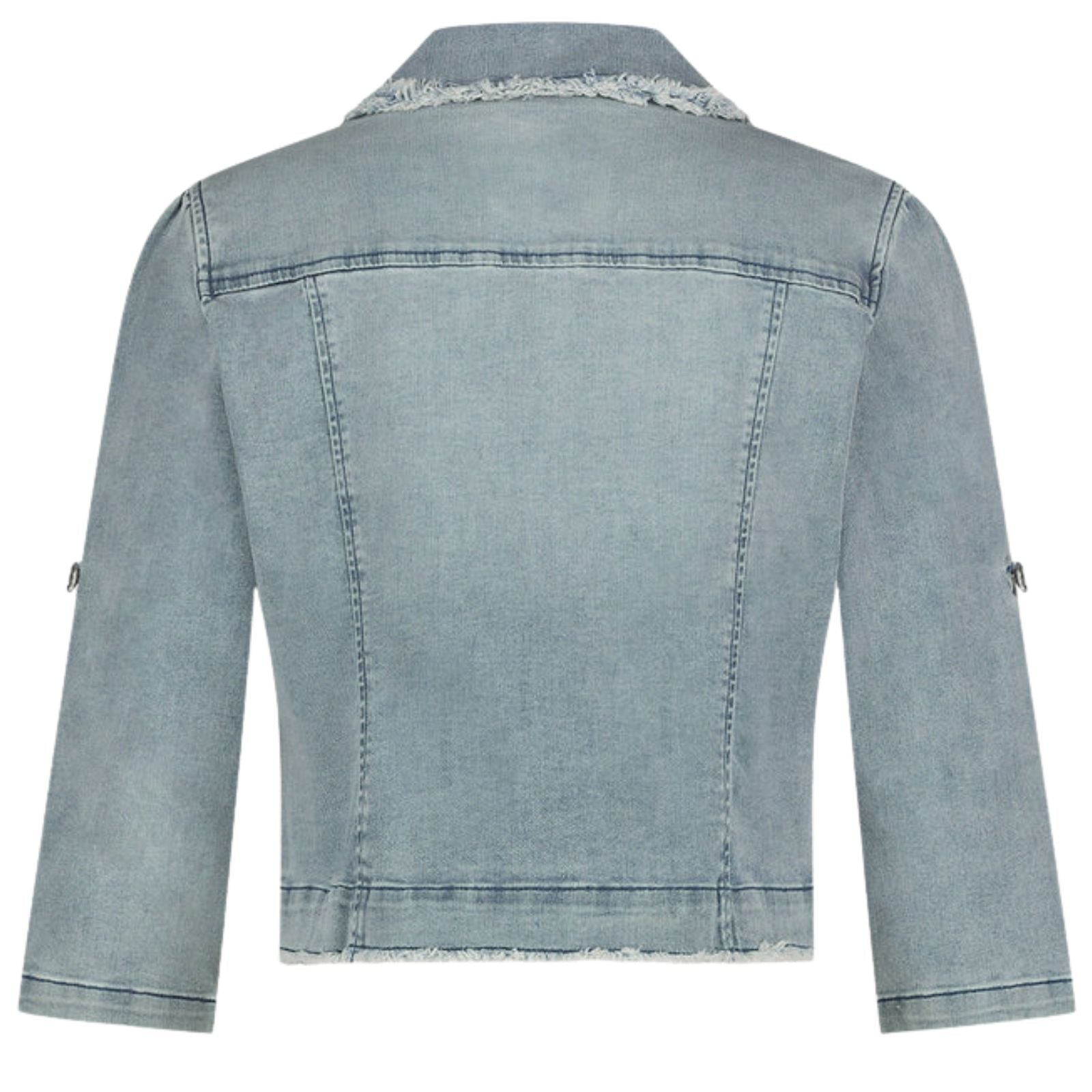 Light Blue denim cropped jacket Zaza - Capuchon Fashion