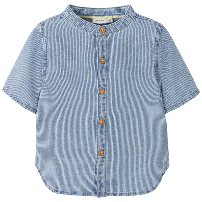 Light Blue Denim gestreept shirt Hans - Capuchon Fashion