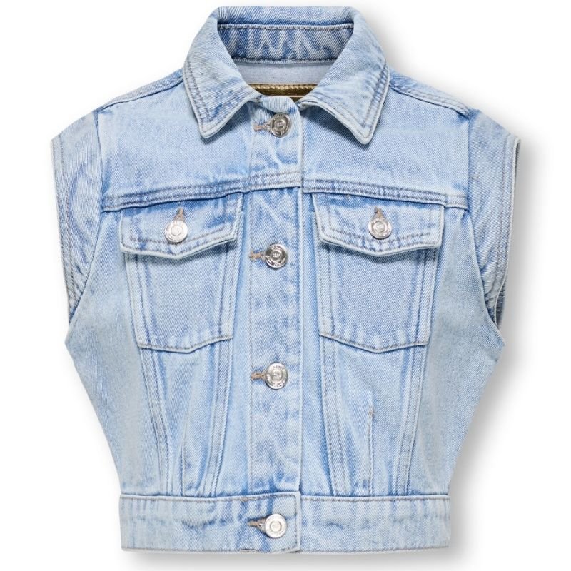 Light Blue Denim regular fit gilet Brody - Capuchon Fashion