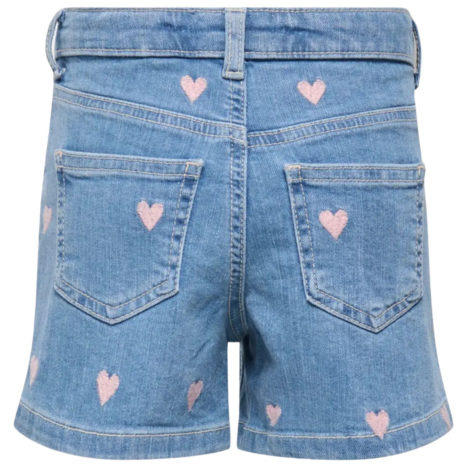 Light Blue Denim regular fit short Juicy Heart - Capuchon Fashion