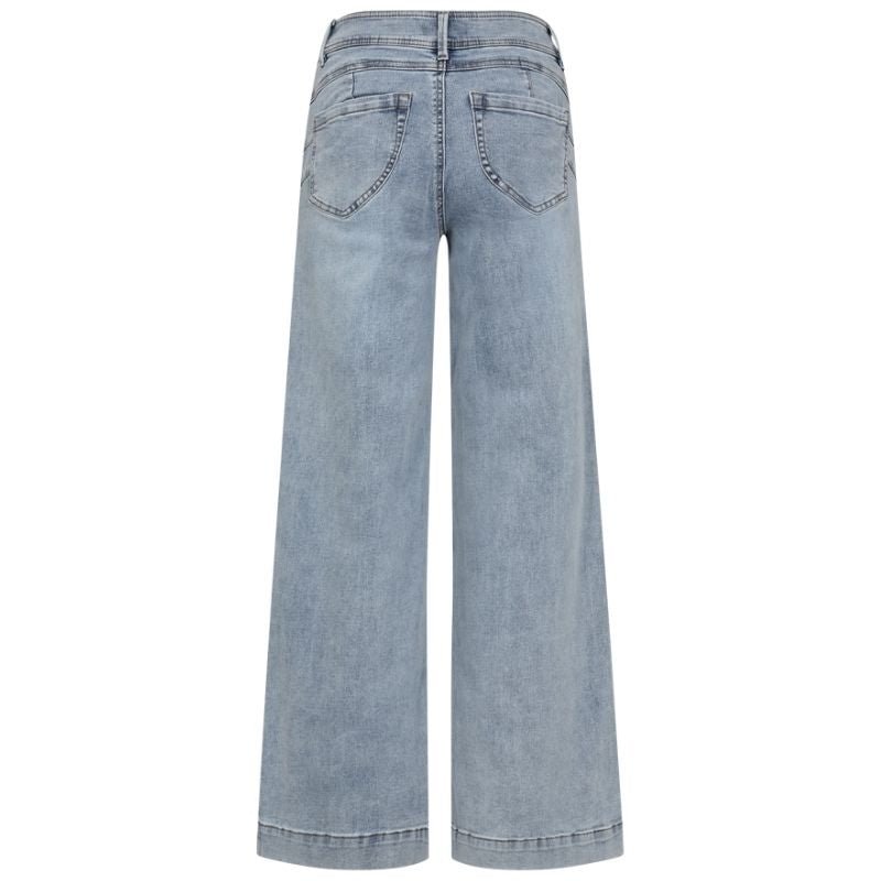 Light Blue Denim shaping flared jeans Lopez - Capuchon Fashion