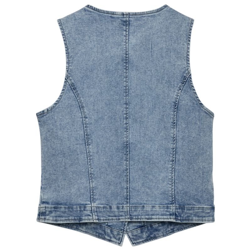 Light Blue Denim waistcoat Halsey - Capuchon Fashion