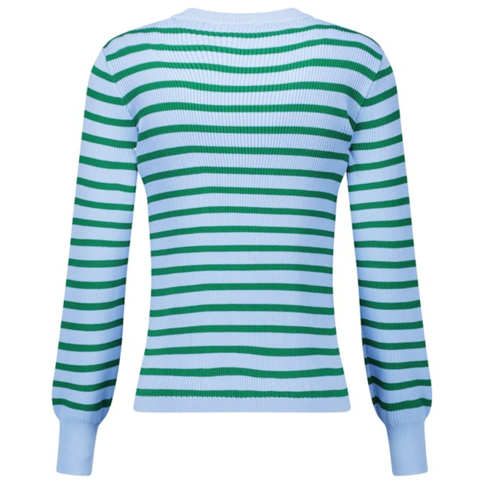 Light Blue Grass Green pullover Luna rib - Capuchon Fashion