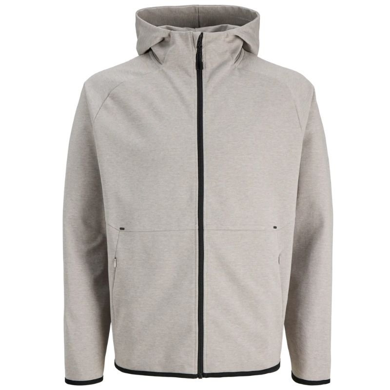Light Grey Melange sweat zip vest Base - Capuchon Fashion