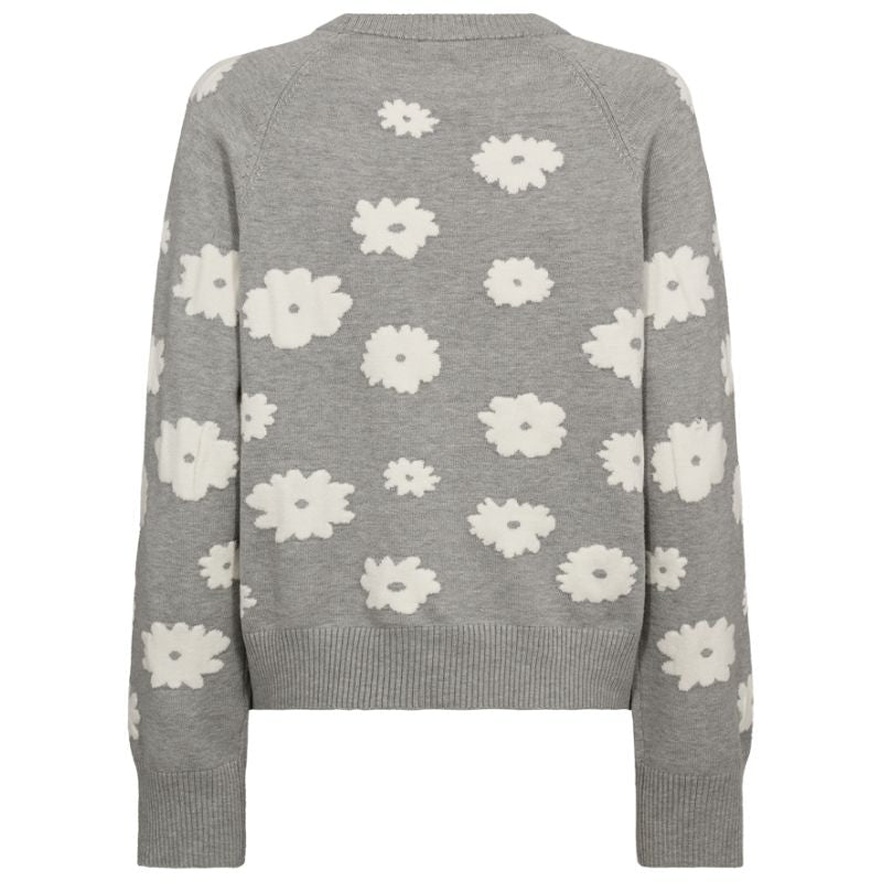 Light Grey met offwhite jacquard pullover Alpi - Capuchon Fashion