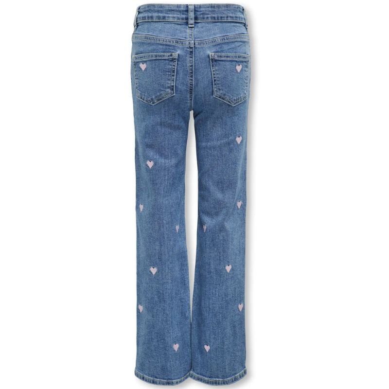 Light Medium Blue Denim wide jeans Juicy Heart - Capuchon Fashion