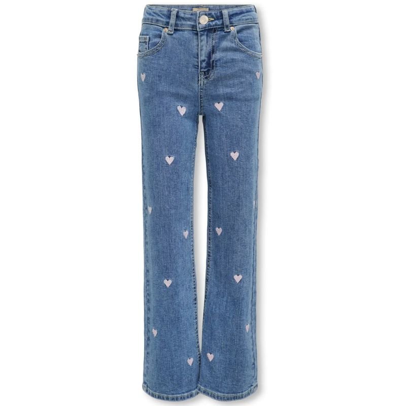 Light Medium Blue Denim wide jeans Juicy Heart - Capuchon Fashion