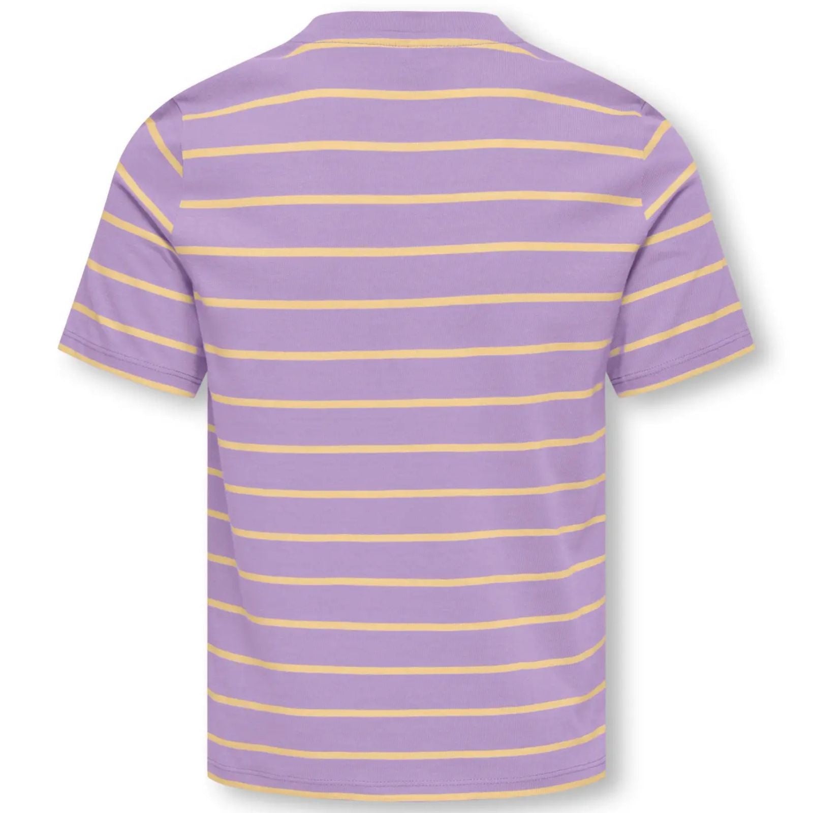 Lila met geel gestreept t-shirt Helle - Capuchon Fashion
