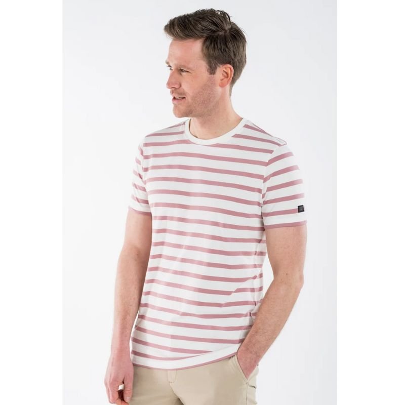 Lila striped t - shirt Tim - Capuchon Fashion