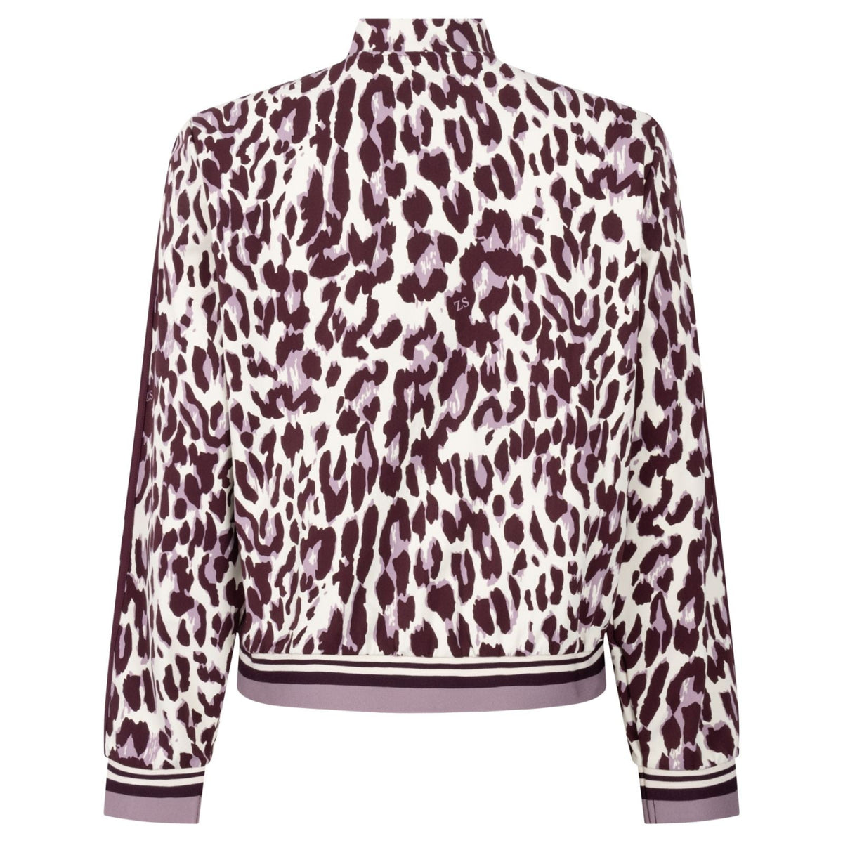 Mauve met bordeaux geprinte travel jacket Nicoline - Capuchon Fashion