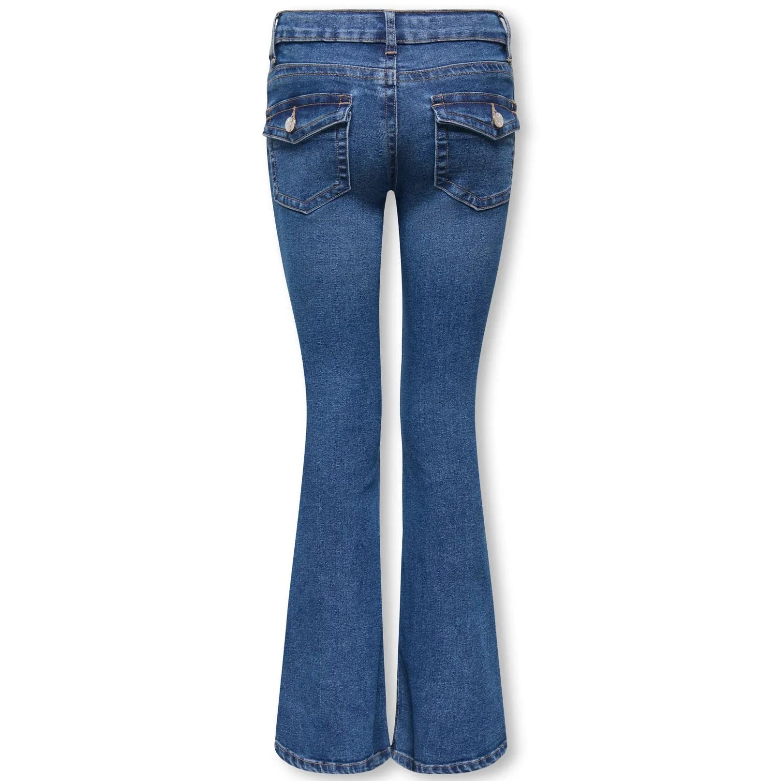 Medium Blue Denim low back flared jeans Phoebe - Capuchon Fashion