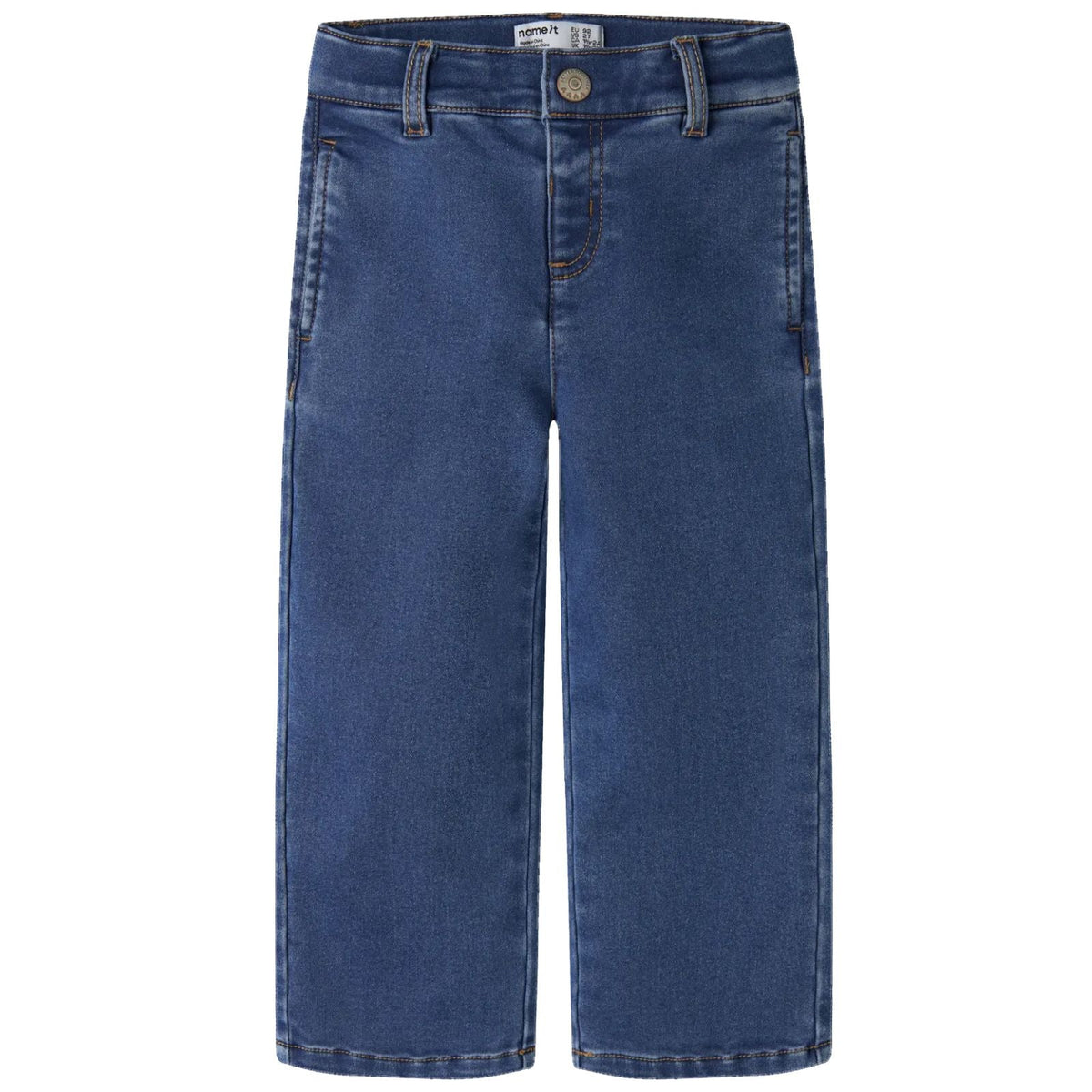 Medium Blue Denim wide fit jeans Rose Fleece - Capuchon Fashion