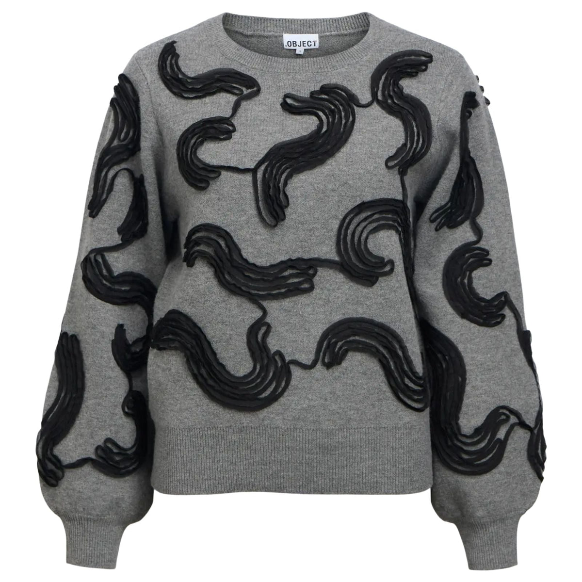 Medium Grey Melange knit pullover Farah - Capuchon Fashion